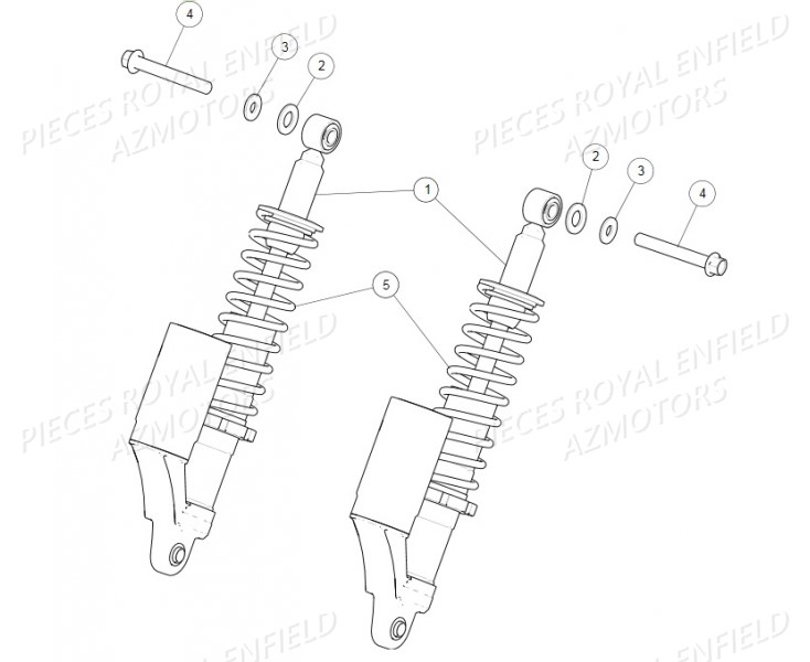 Amortisseur ROYAL ENFIELD Pieces ROYAL_ENFIELD CONTINENTAL GT 535 (E3) RED/BLACK/GREEN/YELLOW (2014-2016) 

