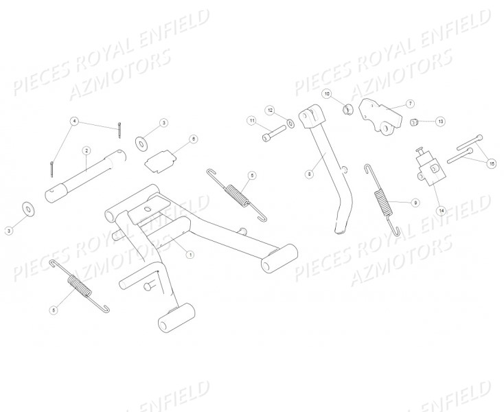 Bequille ROYAL ENFIELD Pieces ROYAL_ENFIELD CONTINENTAL GT 535 (E3) RED/BLACK/GREEN/YELLOW (2014-2016) 

