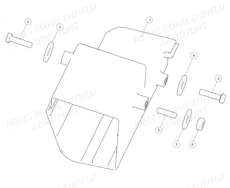 147617/A - VIS HEX M6X14  (Royal Enfield) pour BOITE A OUTIL de GT 535 EURO3