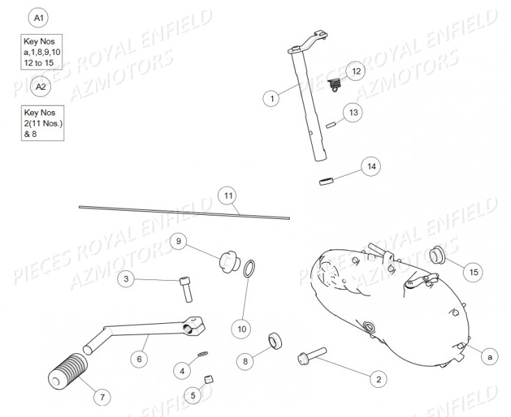 570452/E - RESSORT DE RAPPEL  (Royal Enfield) pour CARTER EMBRAYAGE de GT 535 EURO3