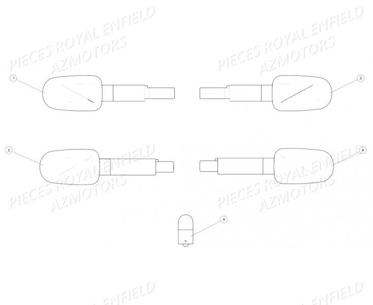 Clignotants ROYAL ENFIELD Pieces ROYAL_ENFIELD CONTINENTAL GT 535 (E3) RED/BLACK/GREEN/YELLOW (2014-2016) 

