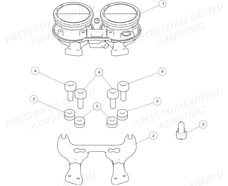 Compteur AZMOTORS Pieces ROYAL_ENFIELD CONTINENTAL GT 535 (E3) RED/BLACK/GREEN/YELLOW (2014-2016) 

