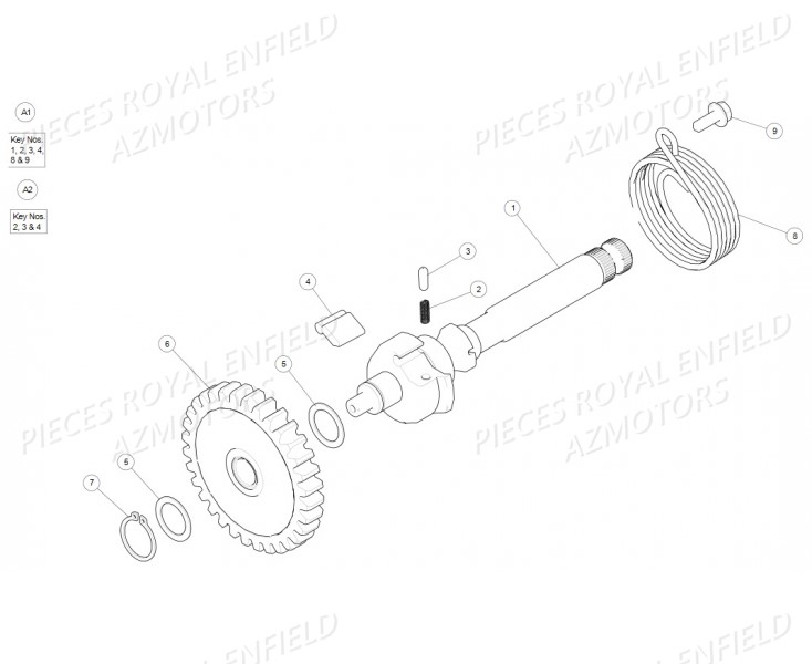 Entrainement De Kick ROYAL ENFIELD Pieces ROYAL_ENFIELD CONTINENTAL GT 535 (E3) RED/BLACK/GREEN/YELLOW (2014-2016) 

