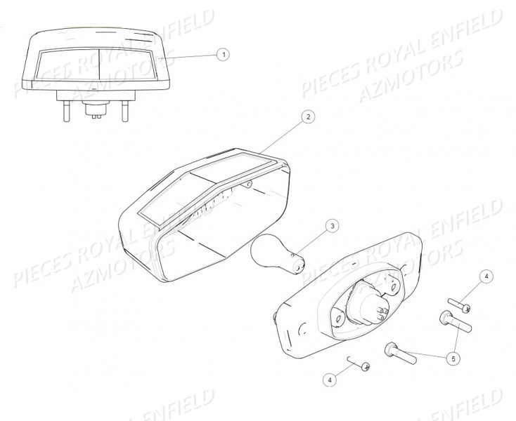 FEUX_ARRIERE ROYAL ENFIELD Pieces ROYAL ENFIELD CONTINENTAL GT 535 (E3) RED/BLACK/GREEN/YELLOW (2014-2016)