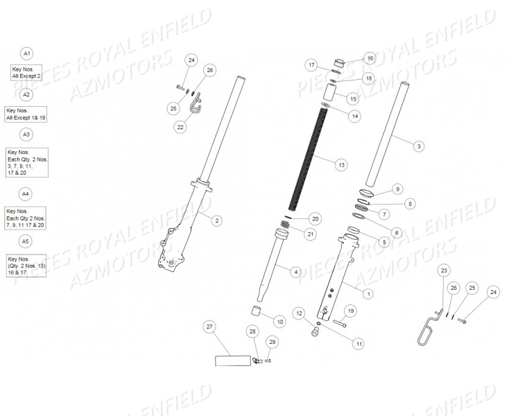 594408 - CACHE POUSSIERE D41  (Royal Enfield) pour FOURCHE de GT 535 EURO3