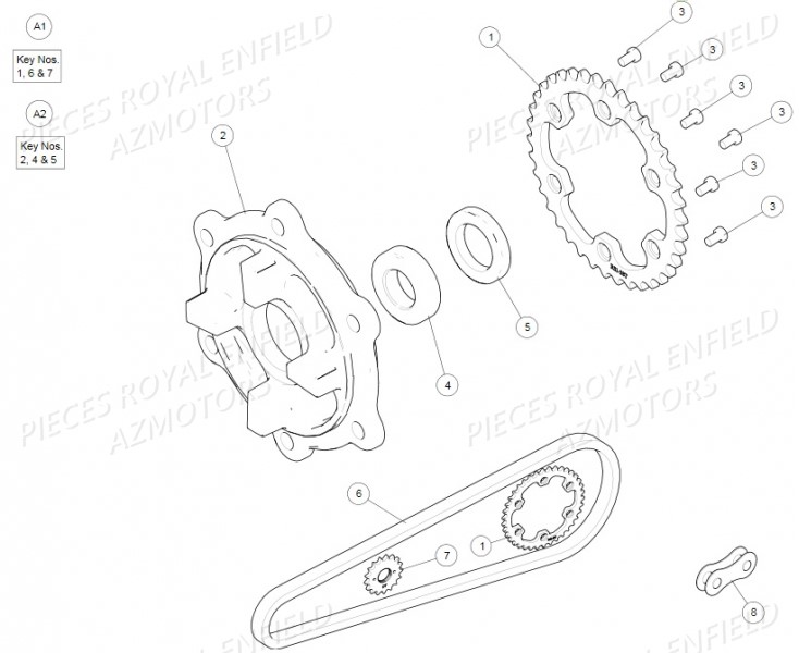 585311/E - COURONNE AR 36T  (Royal Enfield) pour KIT CHAINE GT 535 de GT 535 EURO3