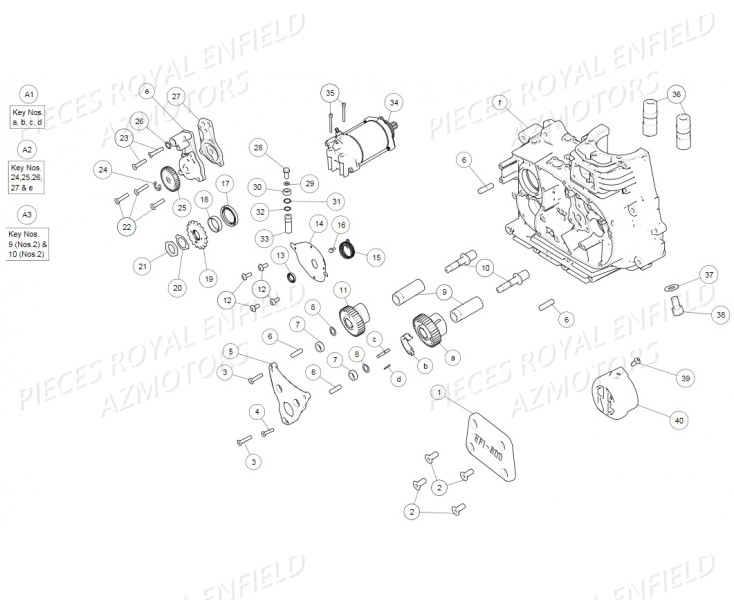 POMPE_A_HUILE_DEMARREUR ROYAL ENFIELD Pieces ROYAL ENFIELD CONTINENTAL GT 535 (E3) RED/BLACK/GREEN/YELLOW (2014-2016)