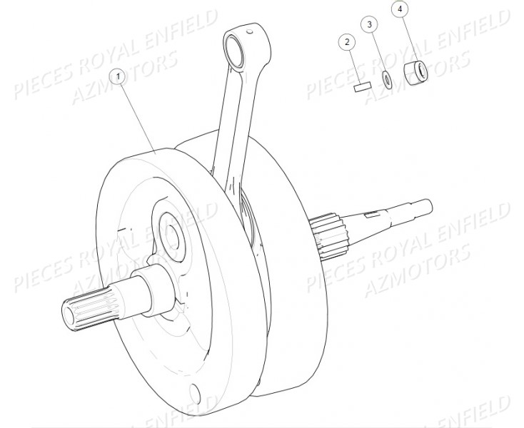 Vilebrequin AZMOTORS Pieces ROYAL_ENFIELD CONTINENTAL GT 535 (E3) RED/BLACK/GREEN/YELLOW (2014-2016) 

