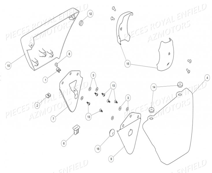 148396/B - VIS  (Royal Enfield) VENDU A L UNITE pour CACHE LATEREAUX de GT 650 TWIN