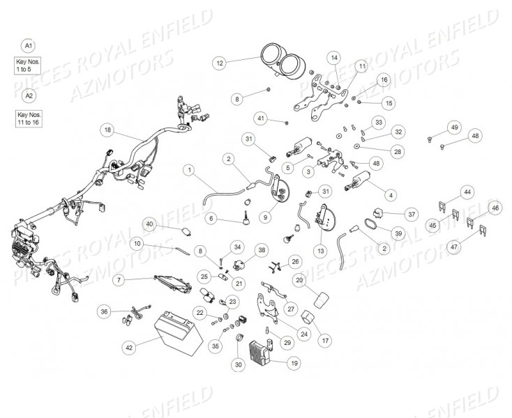 FAISCEAU COMPTEUR BATTERIE pour GT 650 TWIN