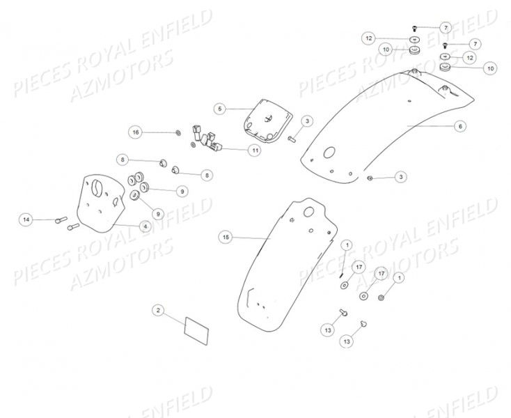 GARDE_BOUE_ARRIERE ROYAL ENFIELD Pieces ROYAL ENFIELD CONTINENTAL GT 650 TWIN (E4) (2019-2020)