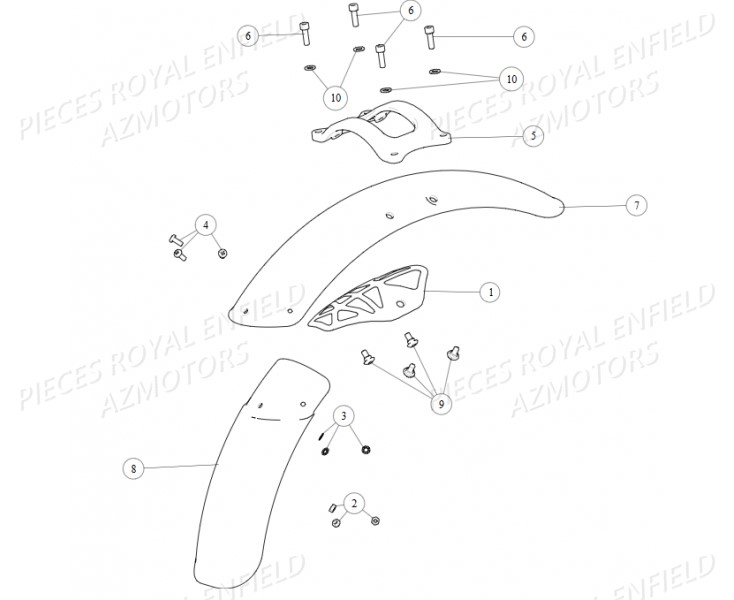 Garde Boue Avant ROYAL ENFIELD Pieces ROYAL_ENFIELD CONTINENTAL GT 650 TWIN (E4) (2019-2020)

