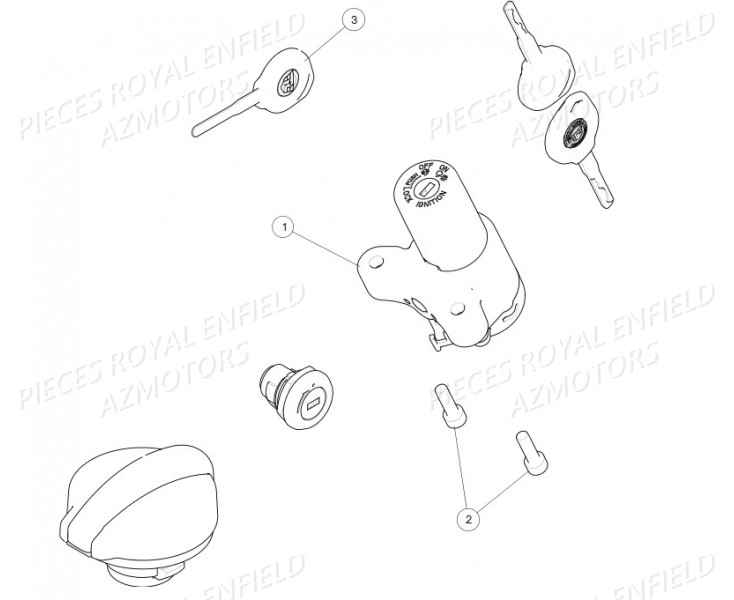 Kit Serrure ROYAL ENFIELD Pieces ROYAL_ENFIELD CONTINENTAL GT 650 TWIN (E4) (2019-2020)


