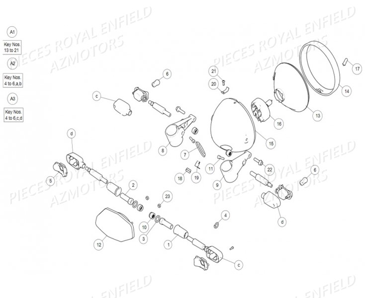 PHARE_FEU_CLIGNOTANTS ROYAL ENFIELD Pieces ROYAL ENFIELD CONTINENTAL GT 650 TWIN (E4) (2019-2020)