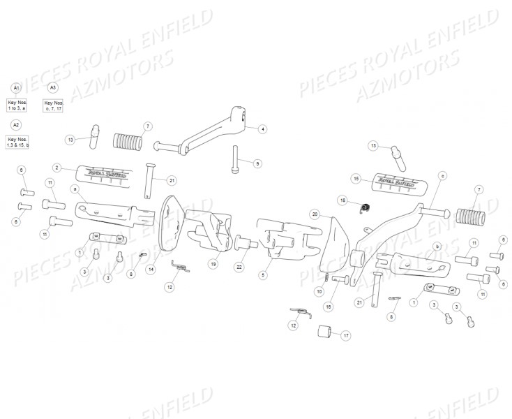 586045/A - GOUPILLE  (Royal Enfield) pour REPOSE PIED AVANT de GT 650 TWIN