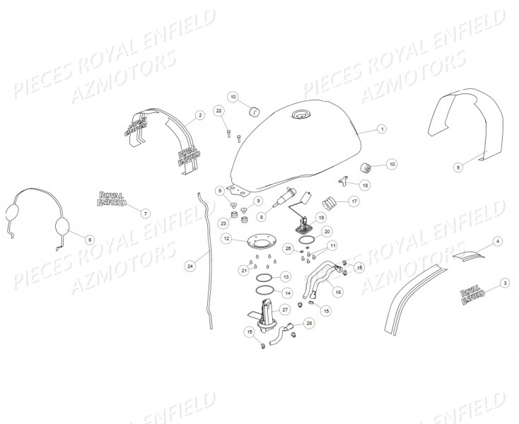 RESERVOIR ROYAL ENFIELD Pieces ROYAL ENFIELD CONTINENTAL GT 650 TWIN (E4) (2019-2020)