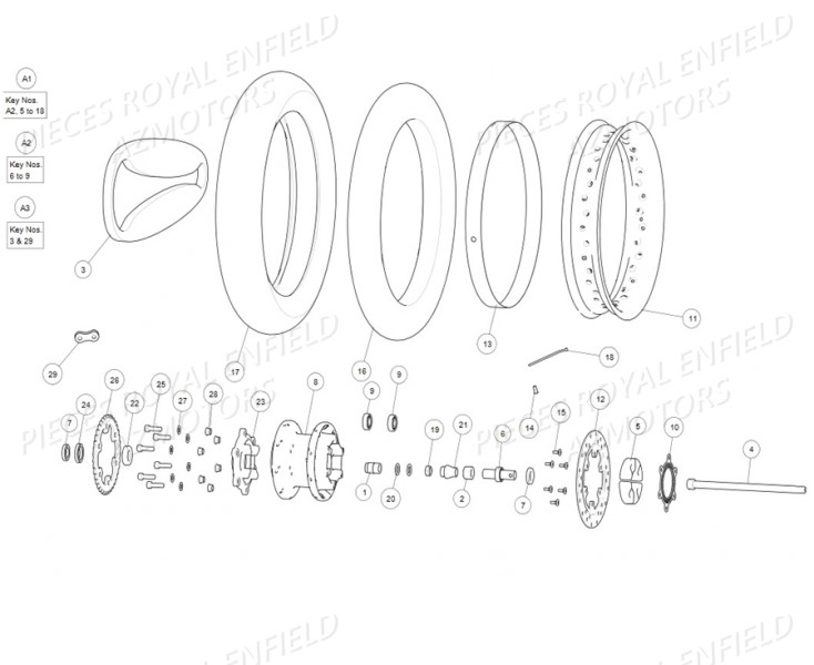 ROUE_ARRIERE ROYAL ENFIELD Pieces ROYAL ENFIELD CONTINENTAL GT 650 TWIN (E4) (2019-2020)