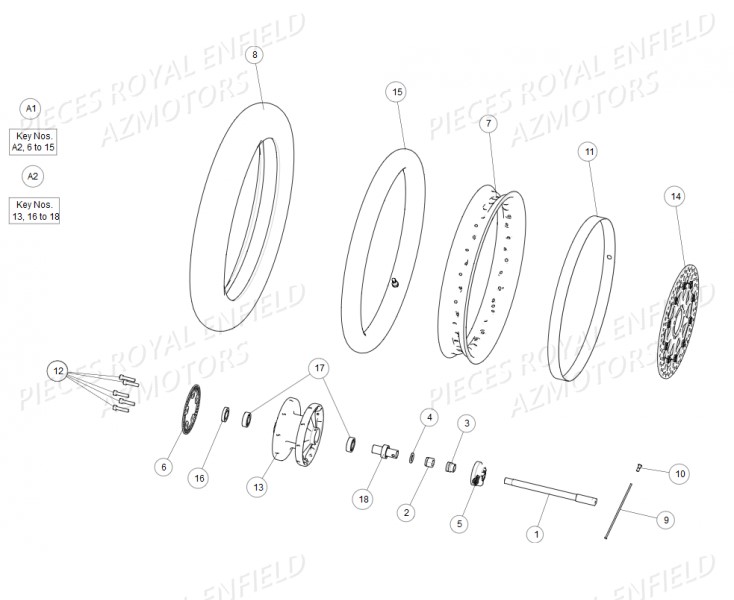 ROUE_AVANT ROYAL ENFIELD Pieces ROYAL ENFIELD CONTINENTAL GT 650 TWIN (E4) (2019-2020)