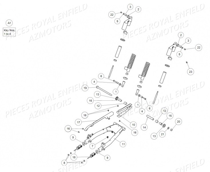 SUSPENSION_ARRIERE_BRAS_OSCILLANT ROYAL ENFIELD Pieces ROYAL ENFIELD CONTINENTAL GT 650 TWIN (E4) (2019-2020)