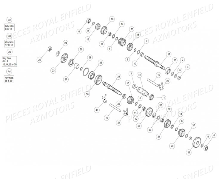 TRANSMISSION ROYAL ENFIELD Pieces ROYAL ENFIELD CONTINENTAL GT 650 TWIN (E4) (2019-2020)