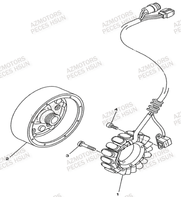 Alternateur HSUN Pièces Quad HSUN H5 - 500cc 4x4 EFI