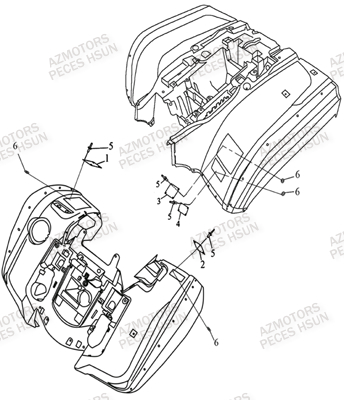 Autocollants HSUN Pièces Quad HSUN H5 - 500cc 4x4 EFI