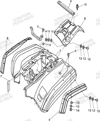 Carrosserie Arriere HSUN Pièces Quad HSUN H5 - 500cc 4x4 EFI