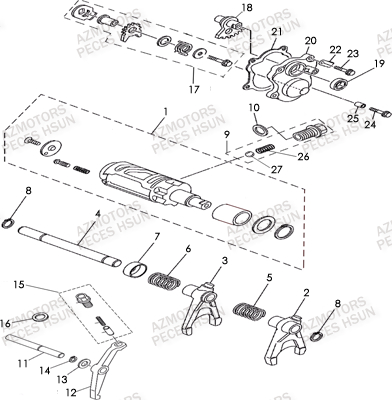 Changement De Vitesses HSUN Pièces Quad HSUN H5 - 500cc 4x4 EFI