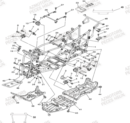 Chassis HSUN Pièces Quad HSUN H5 - 500cc 4x4 EFI