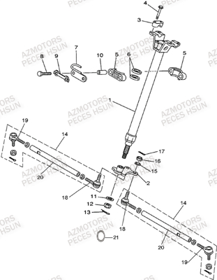 Colonne De Direction HSUN Pièces Quad HSUN H5 - 500cc 4x4 EFI