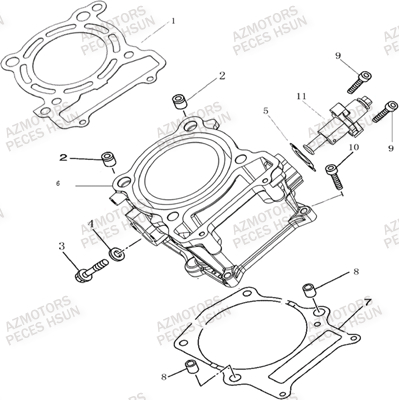 Cylindre HSUN Pièces Quad HSUN H5 - 500cc 4x4 EFI