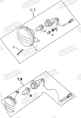Eclairage Avant HSUN Pièces Quad HSUN H5 - 500cc 4x4 EFI
