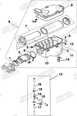 Filtre A Air HSUN Pièces Quad HSUN H5 - 500cc 4x4 EFI