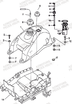 Reservoir HSUN Pièces Quad HSUN H5 - 500cc 4x4 EFI