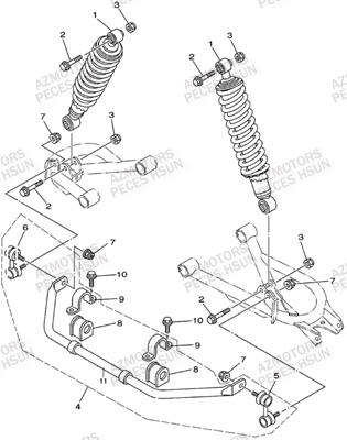 Suspension Arriere HSUN Pièces Quad HSUN H5 - 500cc 4x4 EFI