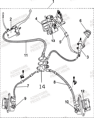 Systeme De Frein HSUN Pièces Quad HSUN H5 - 500cc 4x4 EFI