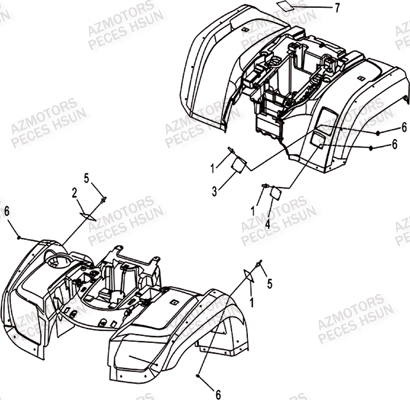 Autocollants HSUN Pièces Quad HSUN H8 - 800cc 4x4 EFI