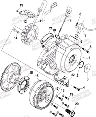 Cache Carter Gauche HSUN Pièces Quad HSUN H8 - 800cc 4x4 EFI