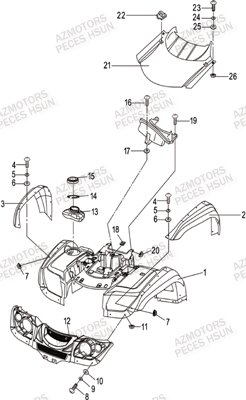 Carrosserie Avant HSUN Pièces Quad HSUN H8 - 800cc 4x4 EFI
