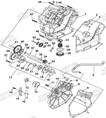 CARTER_DROIT HSUN Pièces Quad HSUN H8 4x4 EFI