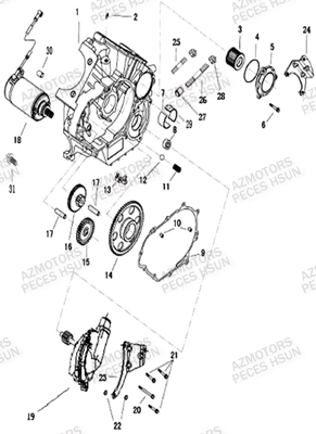 Carter Gauche HSUN Pièces Quad HSUN H8 - 800cc 4x4 EFI