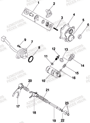 Changement De Vitesses HSUN Pièces Quad HSUN H8 - 800cc 4x4 EFI