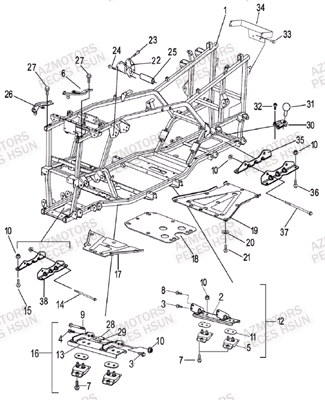 Chassis HSUN Pièces Quad HSUN H8 - 800cc 4x4 EFI