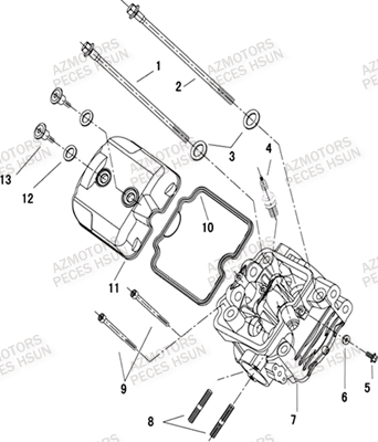 Culasse HSUN Pièces Quad HSUN H8 - 800cc 4x4 EFI
