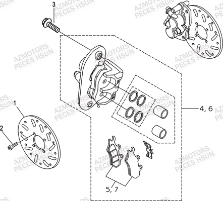 Disques De Frein Arriere HSUN Pièces Quad HSUN H8 - 800cc 4x4 EFI