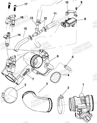 Ensemble Admission HSUN Pièces Quad HSUN H8 - 800cc 4x4 EFI