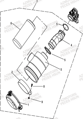 Filtre A Air HSUN Pièces Quad HSUN H8 - 800cc 4x4 EFI