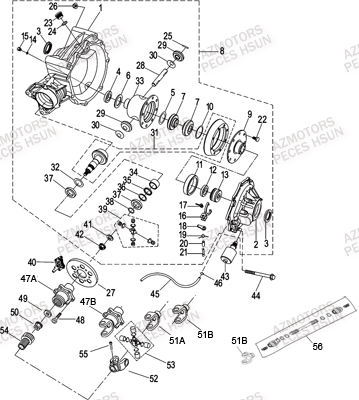 Pont Arriere HSUN Pièces Quad HSUN H8 - 800cc 4x4 EFI