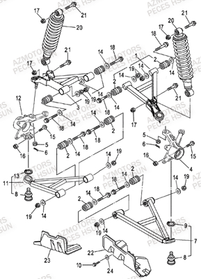 Suspension Avant HSUN Pièces Quad HSUN H8 - 800cc 4x4 EFI