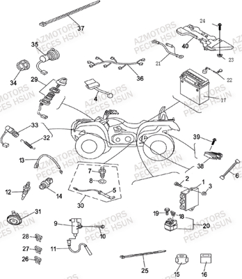 SYSTEME_ELECTRIQUE HSUN Pièces Quad HSUN H8 4x4 EFI